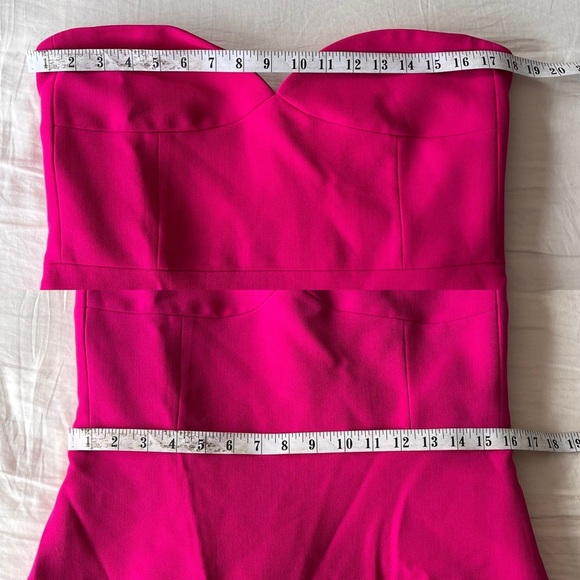 NWT ZARA Fuchsia Strapless Sweetheart Neckline Midi Dress L Blogger Favorite - Picture 12 of 14